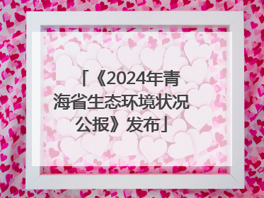 《2024年青海省生态环境状况公报》发布