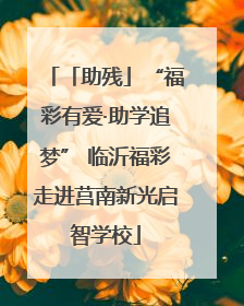 「助残」“福彩有爱·助学追梦” 临沂福彩走进莒南新光启智学校