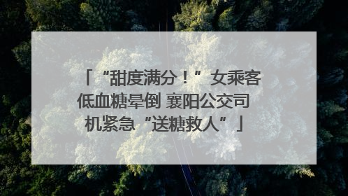“甜度满分！”女乘客低血糖晕倒 襄阳公交司机紧急“送糖救人”