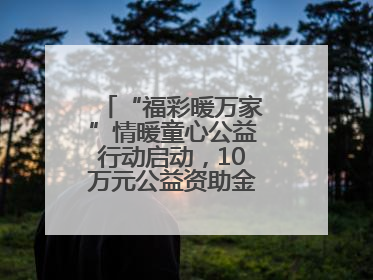 “福彩暖万家”情暖童心公益行动启动，10万元公益资助金温暖困境儿童