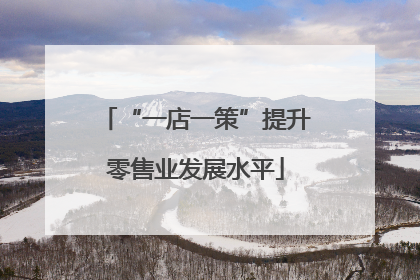 “一店一策”提升零售业发展水平