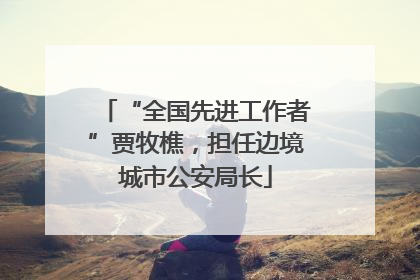 “全国先进工作者”贾牧樵，担任边境城市公安局长