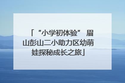 “小学初体验” 眉山彭山二小助力区幼萌娃探秘成长之旅