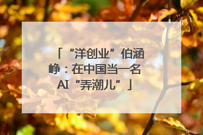 “洋创业”伯涵峥：在中国当一名AI“弄潮儿”