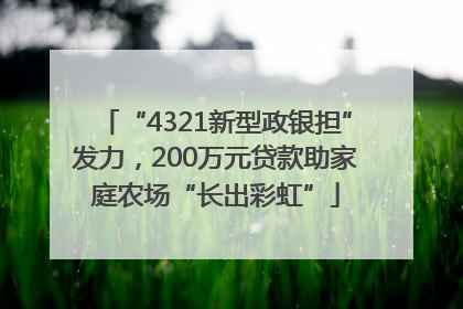 “4321新型政银担”发力，200万元贷款助家庭农场“长出彩虹”