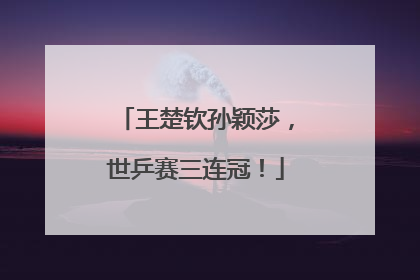 王楚钦孙颖莎，世乒赛三连冠！