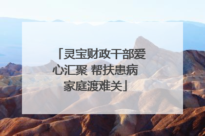 灵宝财政干部爱心汇聚 帮扶患病家庭渡难关