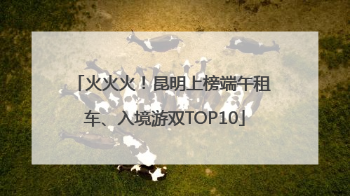 火火火！昆明上榜端午租车、入境游双TOP10