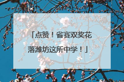 点赞！省赛双奖花落潍坊这所中学！