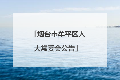 烟台市牟平区人大常委会公告
