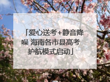 爱心送考+静音降噪 海南各市县高考护航模式启动