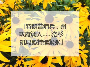 特朗普增兵，州政府调人……洛杉矶局势持续紧张