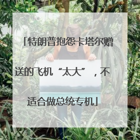 特朗普抱怨卡塔尔赠送的飞机“太大”，不适合做总统专机