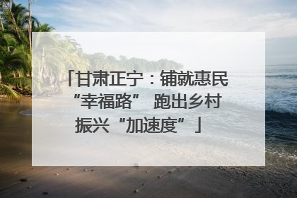 甘肃正宁：铺就惠民“幸福路” 跑出乡村振兴“加速度”