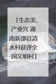 生态美、产业兴 湖南新邵县清水村获评全国文明村