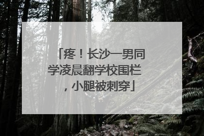 疼！长沙一男同学凌晨翻学校围栏，小腿被刺穿