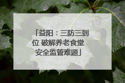 益阳：三防三到位 破解养老食堂安全监管难题