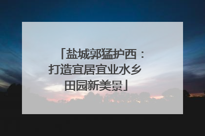 盐城郭猛护西：打造宜居宜业水乡田园新美景
