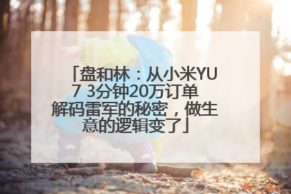 盘和林：从小米YU7 3分钟20万订单解码雷军的秘密，做生意的逻辑变了