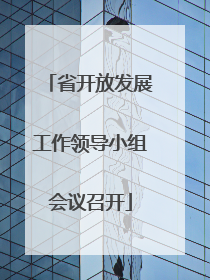 省开放发展工作领导小组会议召开