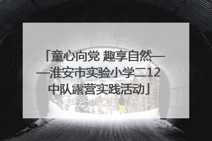童心向党 趣享自然——淮安市实验小学二12中队露营实践活动
