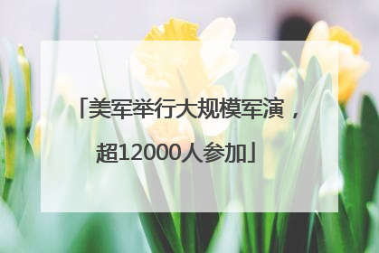 美军举行大规模军演，超12000人参加
