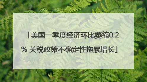 美国一季度经济环比萎缩0.2% 关税政策不确定性拖累增长