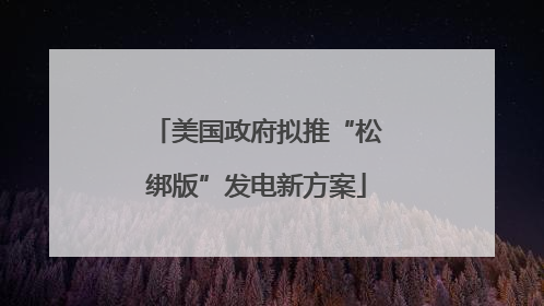 美国政府拟推“松绑版”发电新方案