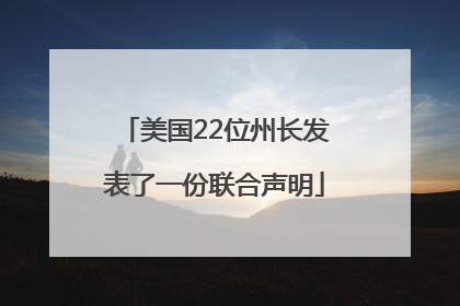 美国22位州长发表了一份联合声明