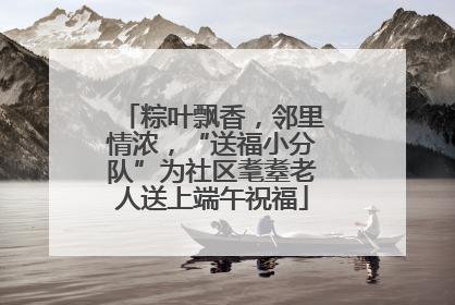 粽叶飘香，邻里情浓，“送福小分队”为社区耄耋老人送上端午祝福