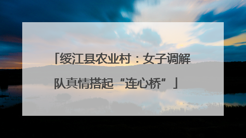 绥江县农业村：女子调解队真情搭起“连心桥”