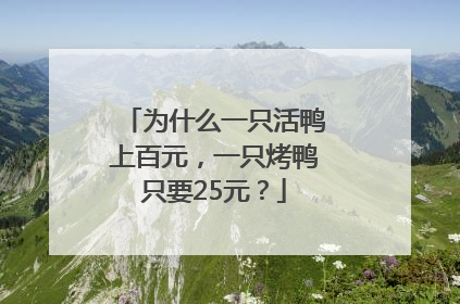 为什么一只活鸭上百元，一只烤鸭只要25元？
