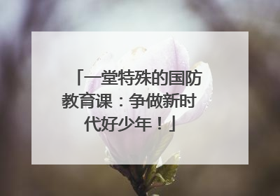 一堂特殊的国防教育课：争做新时代好少年！