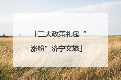 三大政策礼包“涨粉”济宁文旅