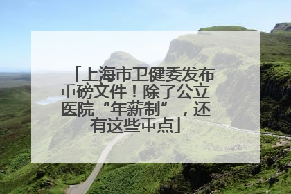 上海市卫健委发布重磅文件！除了公立医院“年薪制”，还有这些重点