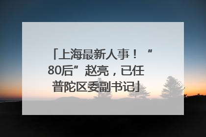 上海最新人事！“80后”赵亮，已任普陀区委副书记