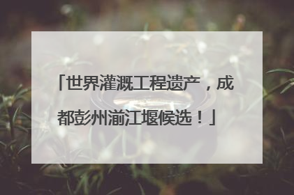 世界灌溉工程遗产，成都彭州湔江堰候选！