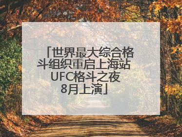 世界最大综合格斗组织重启上海站 UFC格斗之夜8月上演