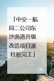 中交一航局二公司东沙渔港升级改造项目灌柱桩完工