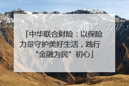中华联合财险：以保险力量守护美好生活，践行“金融为民”初心
