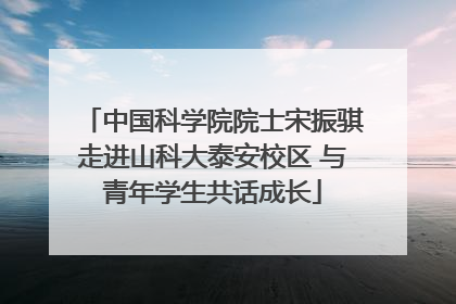 中国科学院院士宋振骐走进山科大泰安校区 与青年学生共话成长