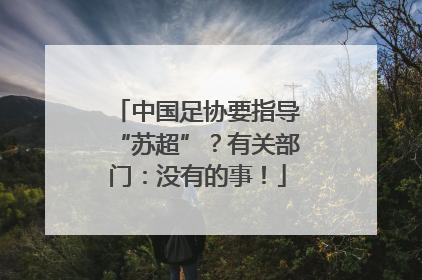 中国足协要指导“苏超”？有关部门：没有的事！