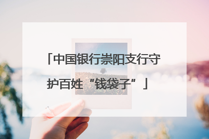 中国银行崇阳支行守护百姓“钱袋子”