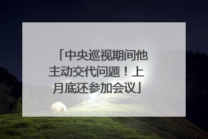 中央巡视期间他主动交代问题！上月底还参加会议