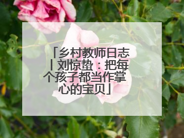 乡村教师日志丨刘惊蛰：把每个孩子都当作掌心的宝贝
