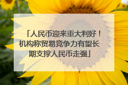 人民币迎来重大利好！机构称贸易竞争力有望长期支撑人民币走强
