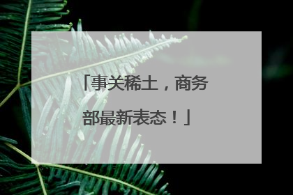 事关稀土，商务部最新表态！