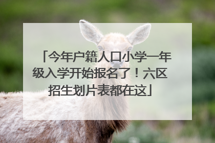 今年户籍人口小学一年级入学开始报名了！六区招生划片表都在这