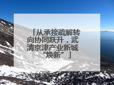 从承接疏解转向协同跃升，武清京津产业新城“焕新”