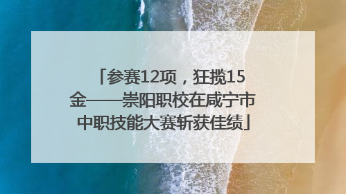 参赛12项，狂揽15金——崇阳职校在咸宁市中职技能大赛斩获佳绩